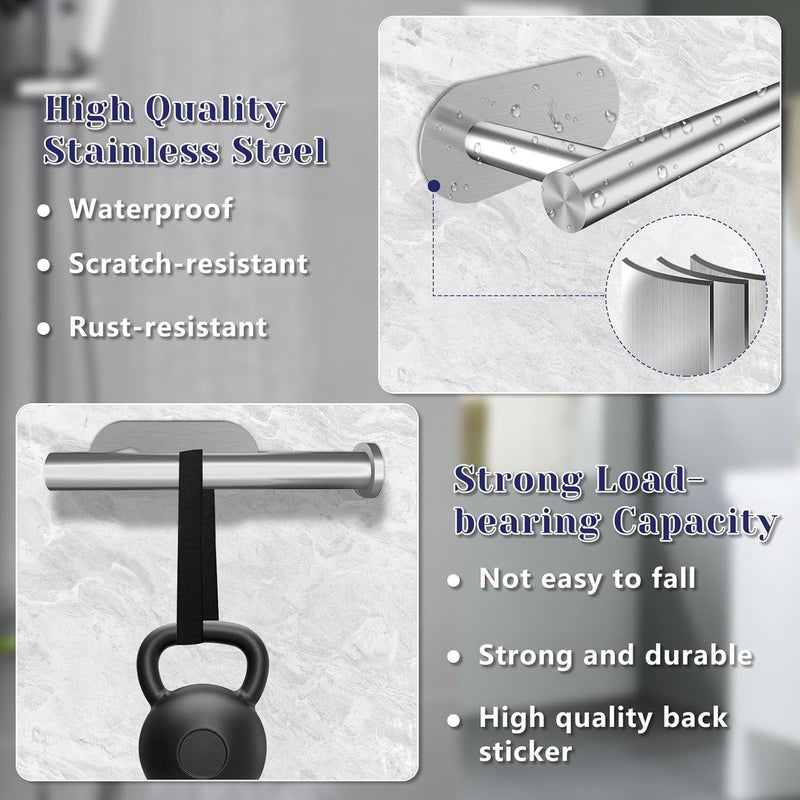 Jamestry Toilet Paper Holder, Stainless Steel & No Drilling Toilet Paper Holder Wall Mount, Waterproof Self Adhesive Toilet Paper Holders for Bathroom, Kitchen, Washroom（Sliver） - Image 5